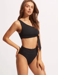 Seafolly Collective High Cut Rio Bikini Pant - Black Hot