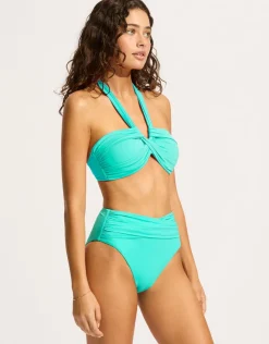 Seafolly Collective High Waist Wrap Front Bikini Pant - Aquatic Blue Discount