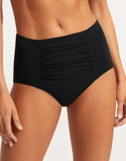 Seafolly Collective High Waisted Bikini Pant - Black Clearance