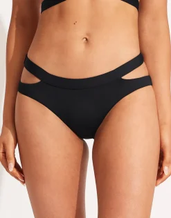 Seafolly Collective Split Band Hipster Bikini Pant - Black Fashion
