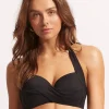 Seafolly Collective Twist Soft Cup Halter Bikini Top - Black Online