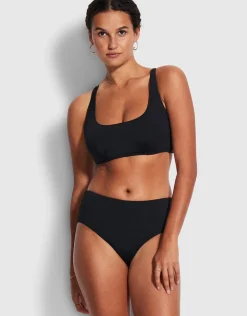 Seafolly Collective Wide Side Retro Bikini Pant - Black Clearance