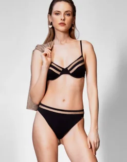 Maryan Mehlhorn Construction Underwired Bikini Top - Black Sale