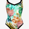 Charmline Coral Paradise Moulded Swimsuit - White Reef Outlet