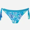 Tessy Coral Tie Side Bikini Pant - Turquoise Hot