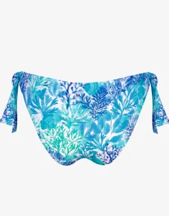 Tessy Coral Tie Side Bikini Pant - Turquoise Hot