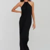 Pitusa Crinkle Halter Dress - Black Fashion