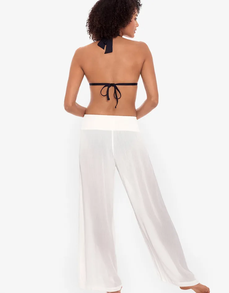 Lauren Ralph Lauren Crinkle Smocked Waist Beach Pant - White Clearance