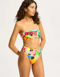 Seafolly Cuba Bandeau Bikini Top - Turquoise Discount