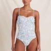 Peony Daffodil Sonnet Swimsuit - Blue Print New