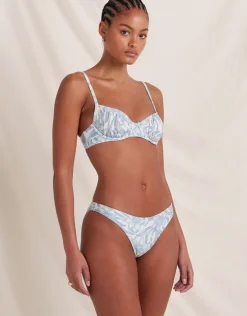 Peony Daffodil Staple Bikini Pant - Blue Print Discount