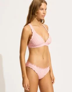 Seafolly Daydreamer Multi Fit Longline Tri Bikini Top - Dusty Pink Outlet