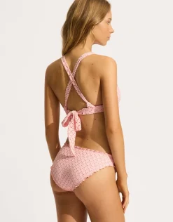 Seafolly Daydreamer Multi Fit Longline Tri Bikini Top - Dusty Pink Outlet