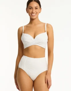 Sea Level De Soleil Panelled High Waist Bikini Pant - White Hot