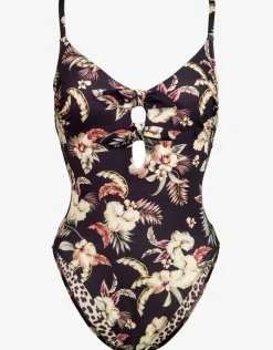 Watercult Deep Jungle Double Bow Swimsuit - Dark Tropics Outlet