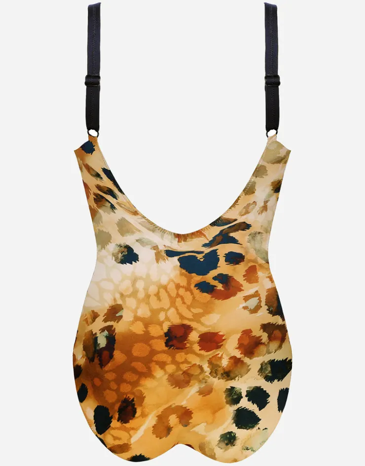 Charmline Desert Sunset Moulded Underwired Swimsuit - Terracotta Leo Online