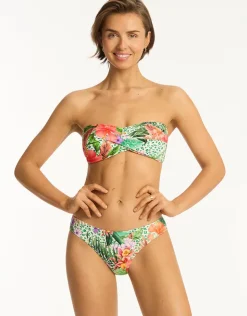 Sea Level Dolce Twist Bandeau Bikini Top - Print Hot