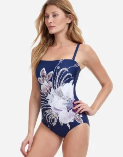 Gottex Dolce Vita Bandeau Swimsuit - Navy Sale