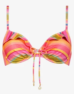 Watercult Dopamine Stripe Underwire Bikini Top - Dopamine Brights Hot