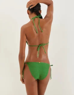 ViX Paula Hermanny Dune Tie Side Full Bikini Pant - Green New