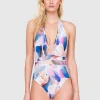 Gottex Dusk to Dawn Deep Plunge Halter Swimsuit - Multi Clearance