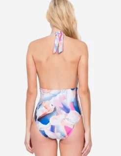Gottex Dusk to Dawn Deep Plunge Halter Swimsuit - Multi Clearance