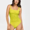 Maryan Mehlhorn Elements Square Neck Swimsuit - Kiwi Green Sale