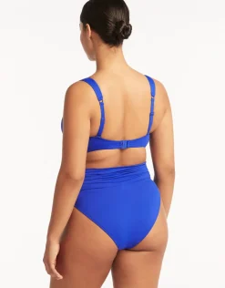 Sea Level Essentials Wrap High Waist Bikini Pant - Cobalt New