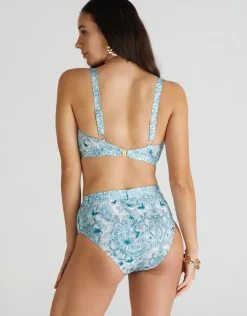 Aqua Blu Eternal Marilyn High Waist Bikini Pant -Multi New
