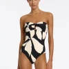 Jets Fiore Bandeau Swimsuit - Black and Cream Best