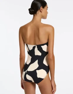 Jets Fiore Bandeau Swimsuit - Black and Cream Best