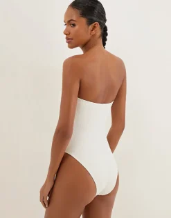 ViX Paula Hermanny Firenze Jolie Bandeau Swimsuit - White Outlet