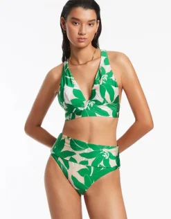 Jets Floreale Fold Down Bikini Pant - Green New