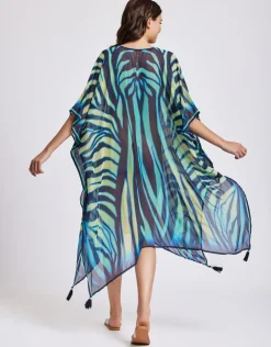 Iconique Fuego Poncho Kaftan - Multi Blue New