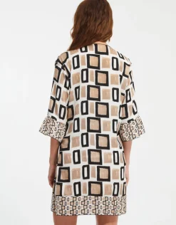 Nuria Ferrer Geo Beach Dress - Black White and Gold Discount