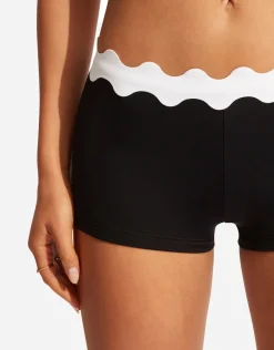 Seafolly Gia Ric Rac Boyleg Bikini Pant - Black Discount