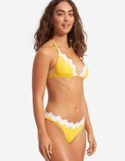 Seafolly Gia Ric Rac Slide Tri Bikini Top - Citron Discount