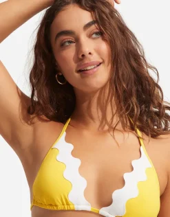 Seafolly Gia Ric Rac Slide Tri Bikini Top - Citron Discount