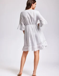 Iconique Giorgia 3/4 Sleeve Dress - White Discount
