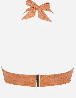 Maryan Mehlhorn Glance Underwired Halter Bikini Top - Metallic Apricot Discount