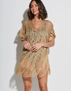 Tessy Guayana Metallic Tunic - Gold Clearance