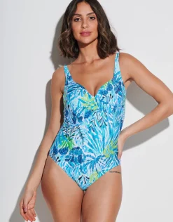 Tessy Haiti Wrap Front Swimsuit - Turquoise Sale