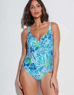 Tessy Haiti Wrap Front Swimsuit - Turquoise Sale