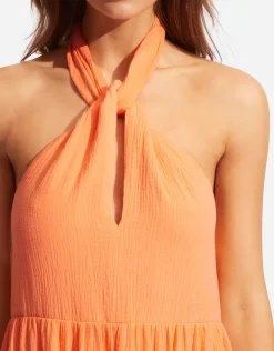 Seafolly Halter Neck Dress - Cantaloupe Hot