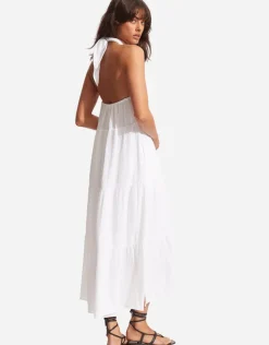 Seafolly Halter Neck Dress - White Fashion