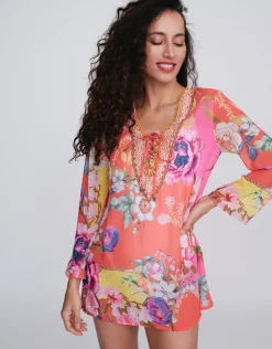 Pia Rossini Hawaii Mini Tunic - Pink Print Hot