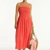 Sea Level Heatwave Bandeau Dress - Flame New