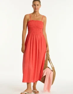 Sea Level Heatwave Bandeau Dress - Flame New