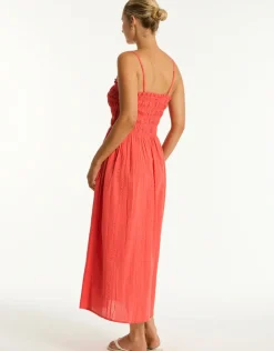 Sea Level Heatwave Bandeau Dress - Flame New