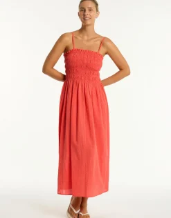 Sea Level Heatwave Bandeau Dress - Flame New